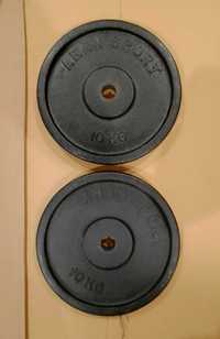 Bodybuilding 2x10kg obciążenie żeliwne krążki Aran Sport
