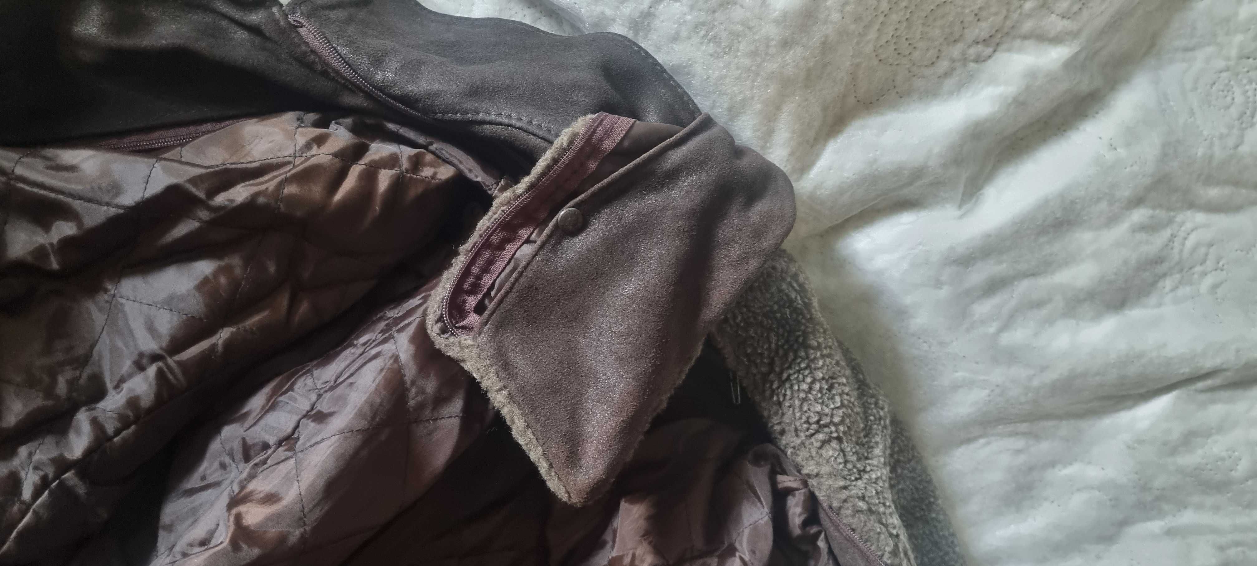 Skórzana kurtka męska ramoneska biker podpinka i kołnierz