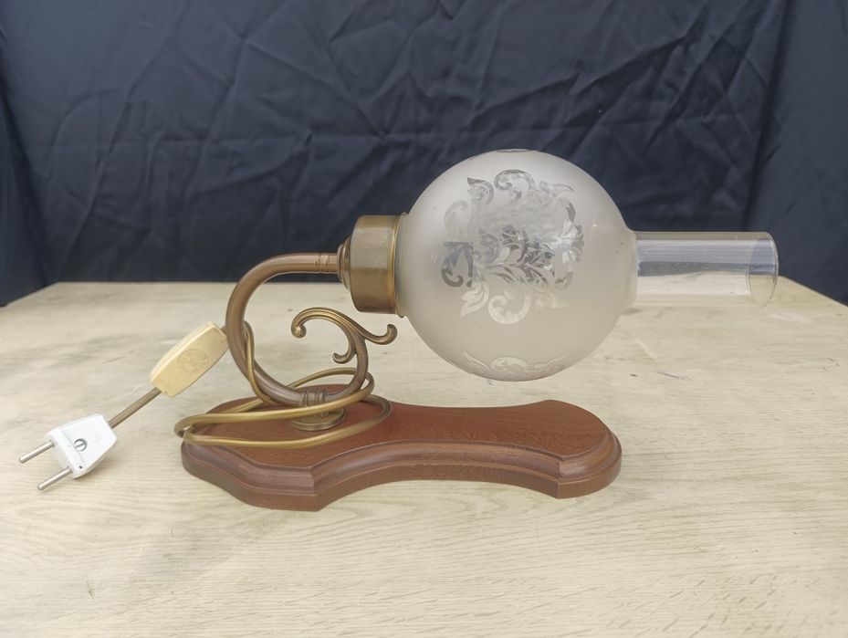 Stylowy drewniano - mosiężny kinkiet