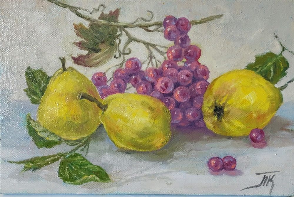 картина масло холст 30х25 натюрморт с фруктами