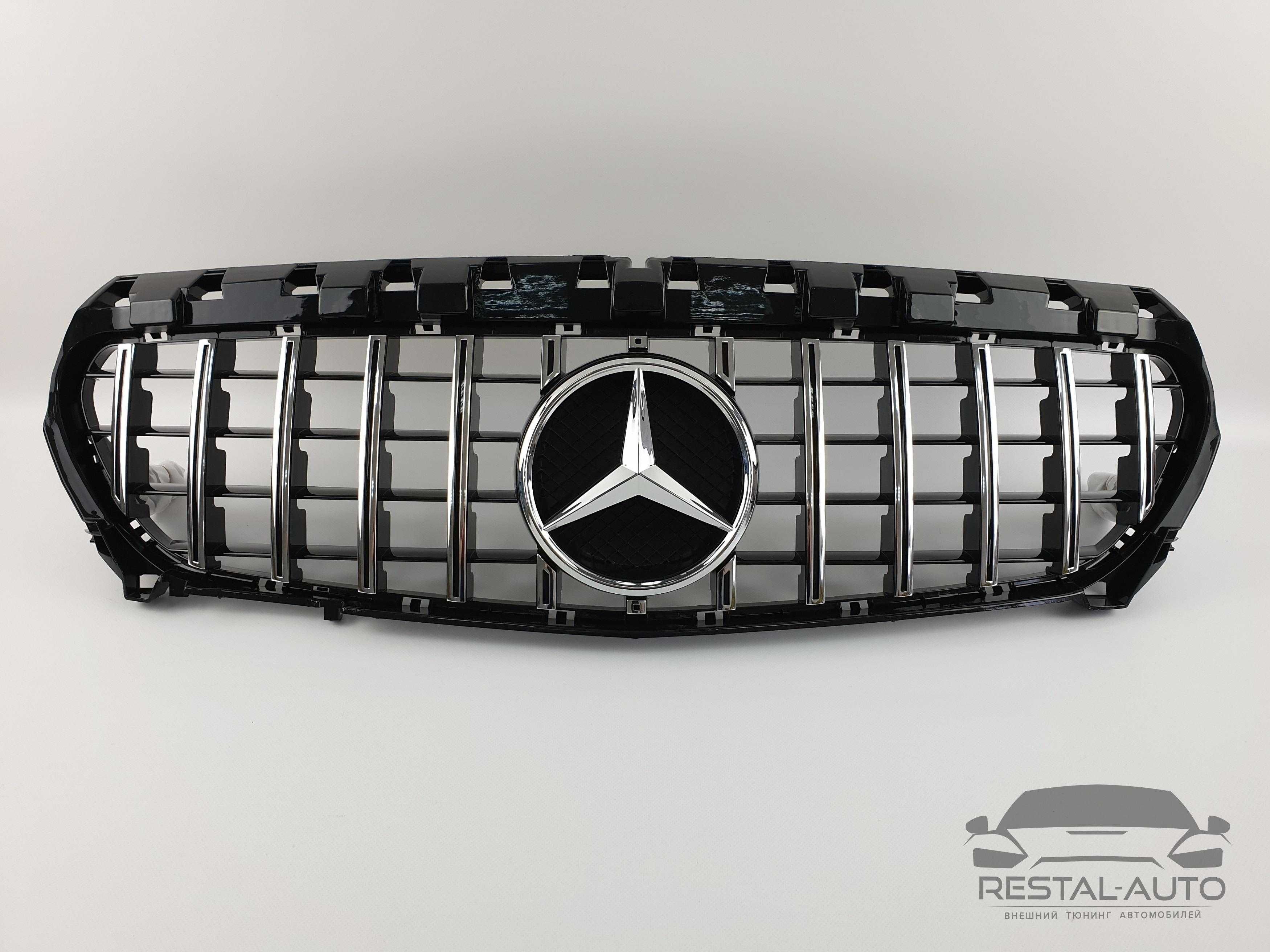 Решетка радиатора Mercedes CLA-Class C117 2013-17год (GT Chrome Black)