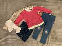 Одяг для дівчинки, джегінси, джинсова спідничка та кофтинки