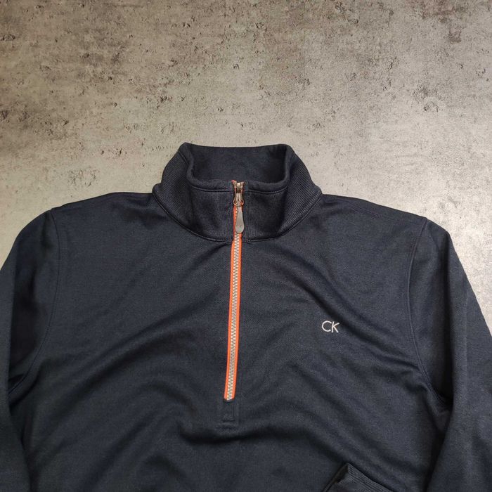 MĘSKA Bluza PREMIUM Suwak Pullover Granat Polarek Calvin Klein Golf