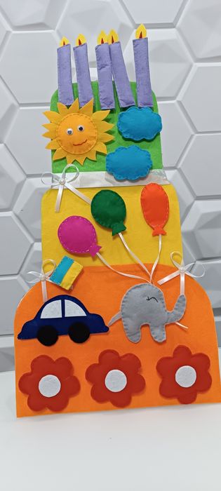 Тортик торт з фетру на липучках