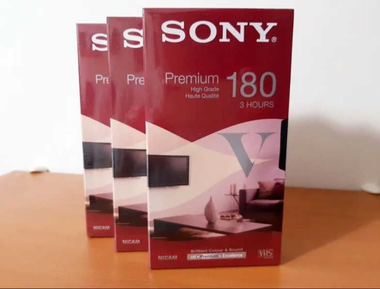 Lote 3x Cassetes Sony VHS 180 Premium V High Grade