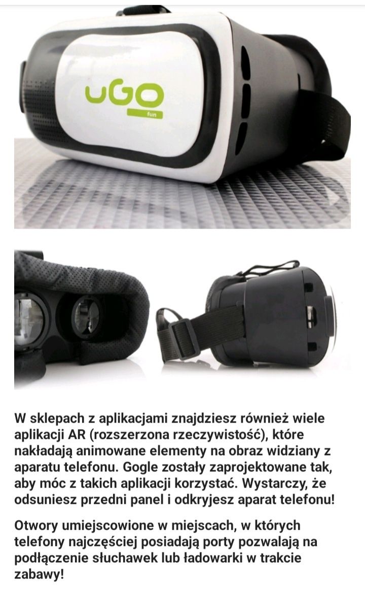 Okulary VR+gamepad+słuchawki