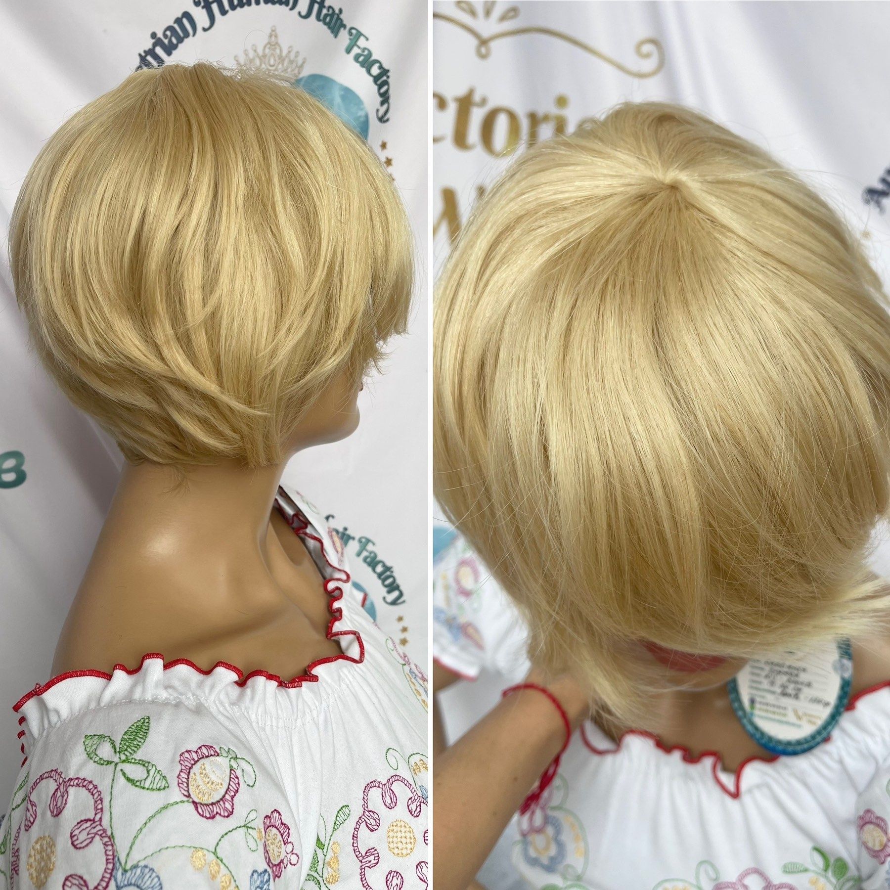 Натуральный парик с чёлкой славянские волосы блонд стрижка