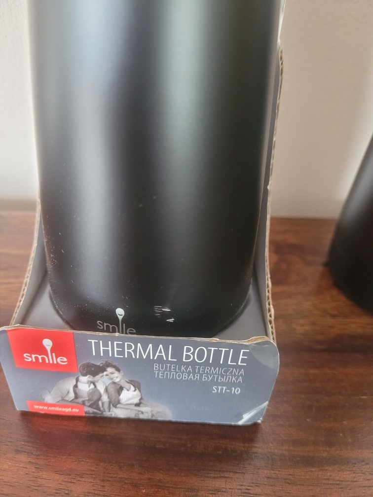 Nowa butelka termiczna Smile 2 sztuki czarna