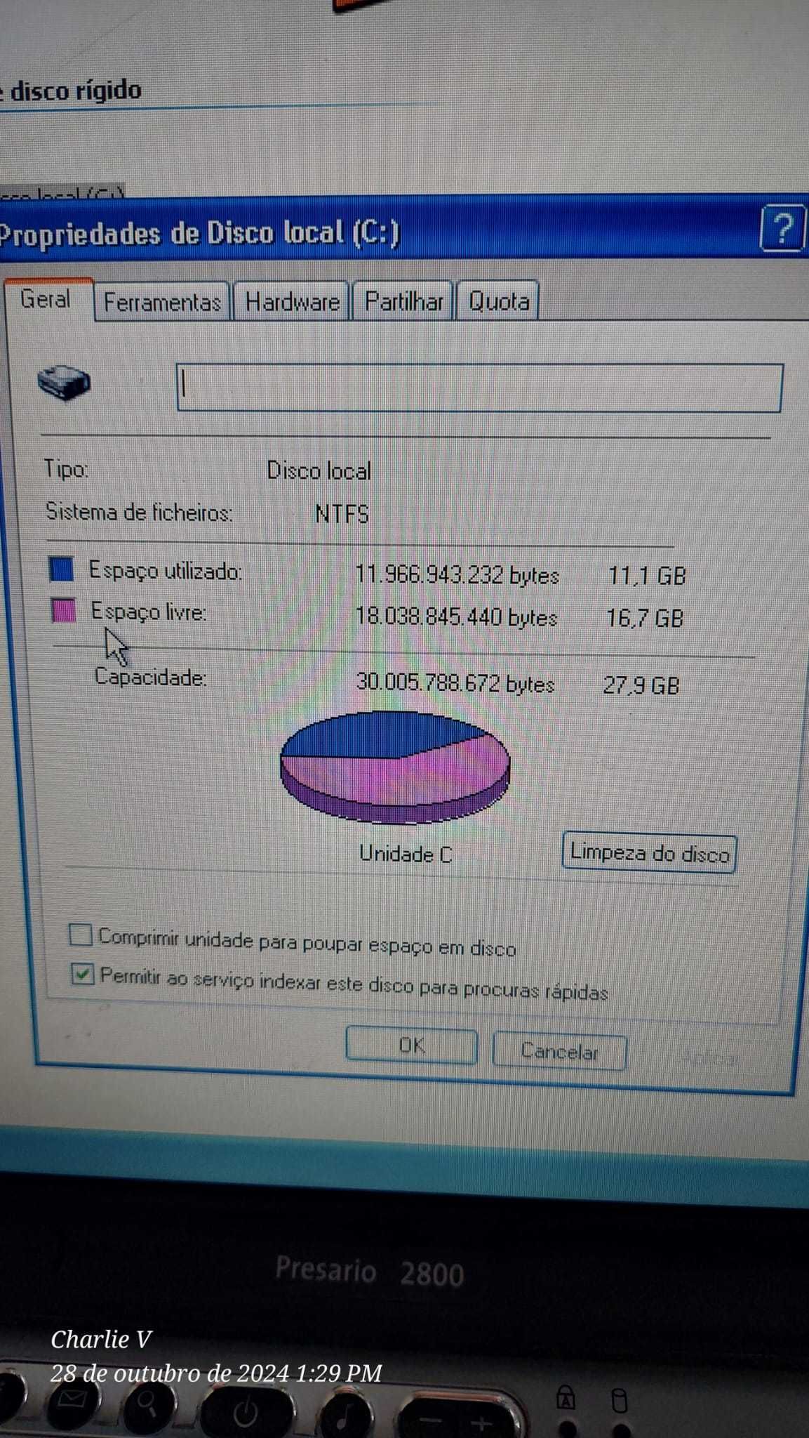 Portátil Compaq Presario 2800