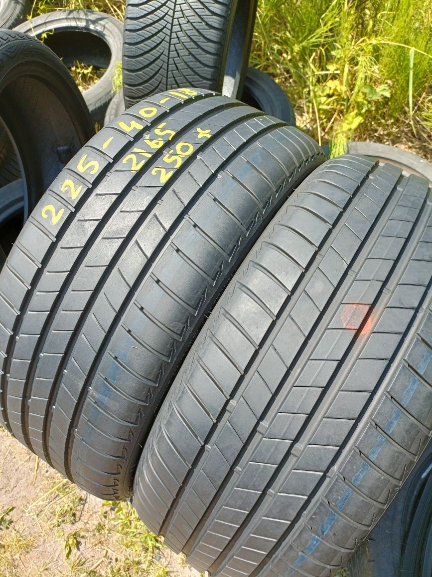 2 lub komplet 225/40R18 Bridgestone Turanza z 2020r 6,5mm Faktura ADIG