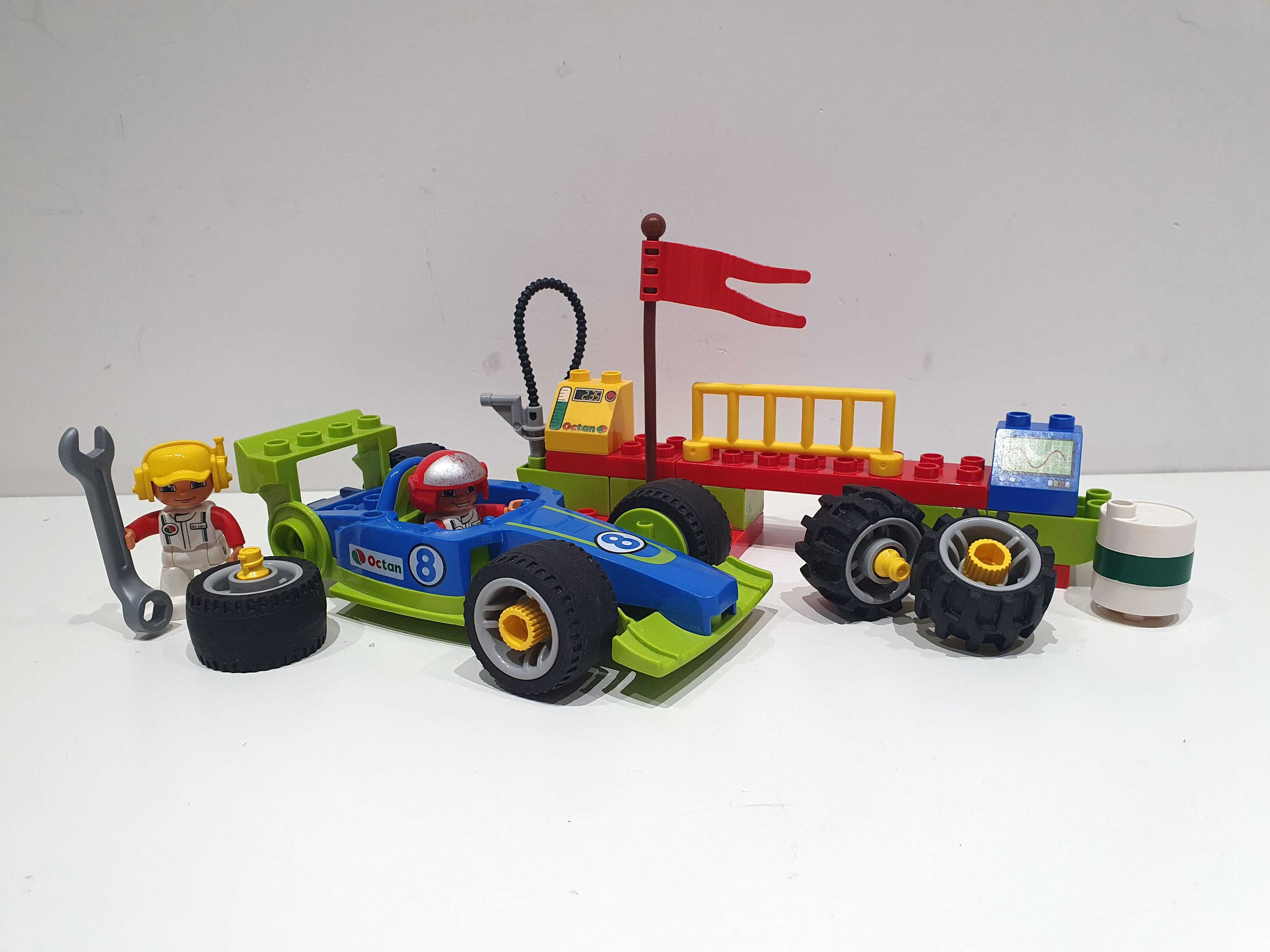 Lego DUPLO TOOLO 6143 drużyna wyścigowa formuła klucz wąż klocki