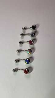 Piercings de umbigo em Titânio. Com cristal. Novos com etiqueta.
