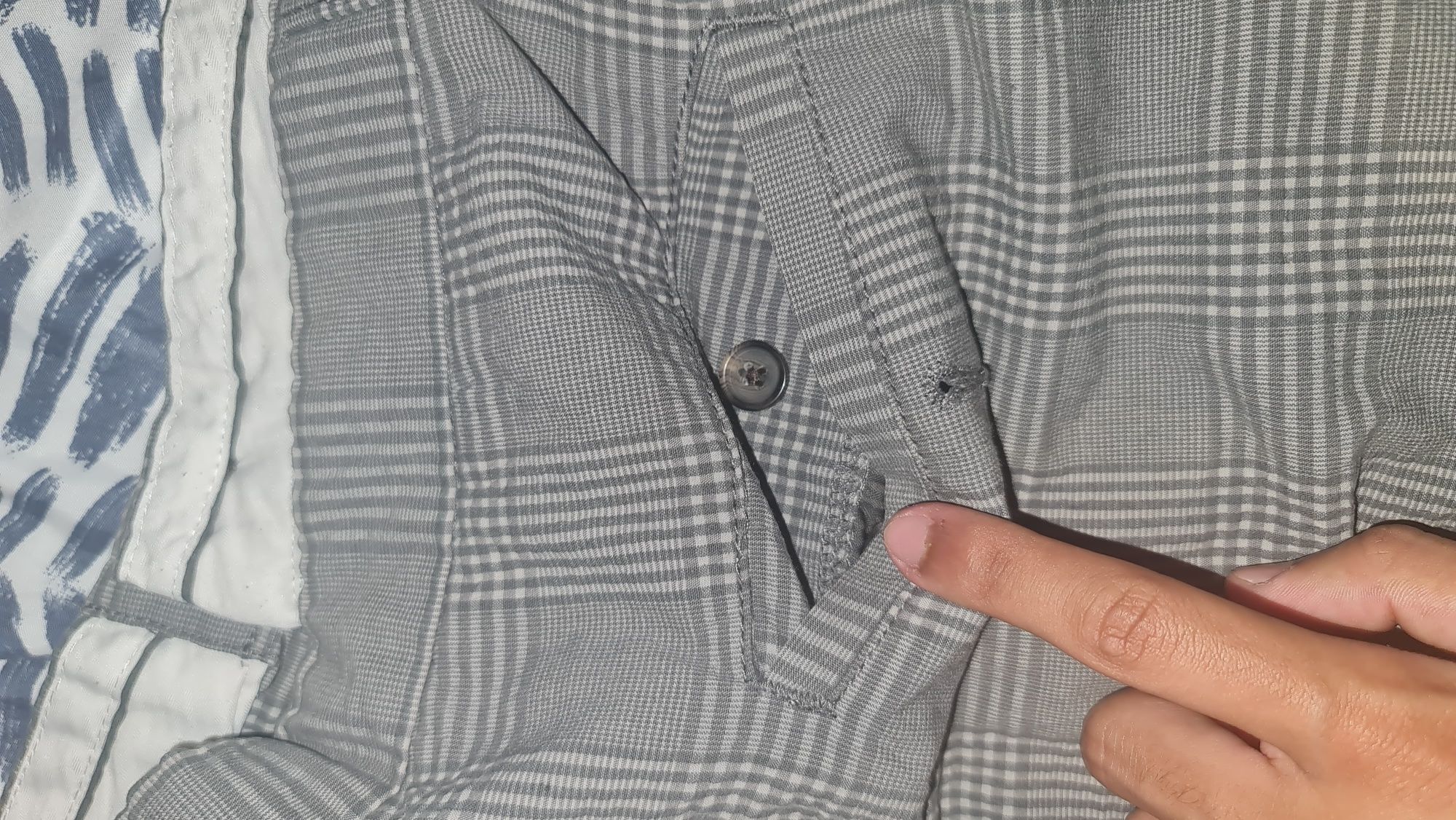 Calção cinza com listras masculino da DenimCo.