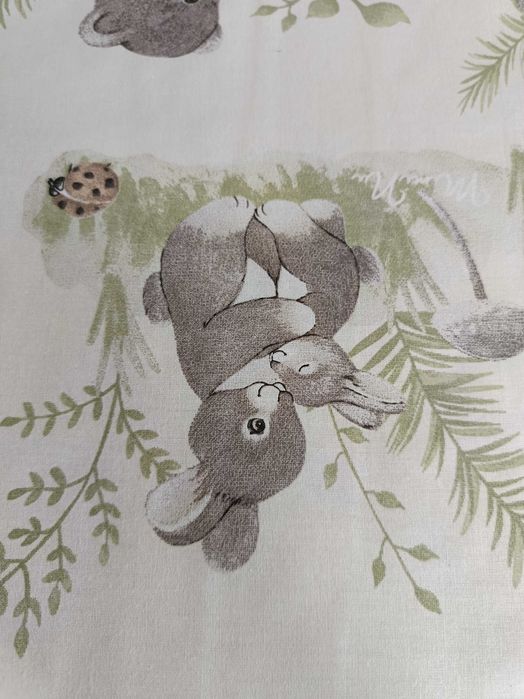 Pościel 3 elementowa 135x100 cm VELVET BEŻ+SPOKOJNY LAS  MIMINU