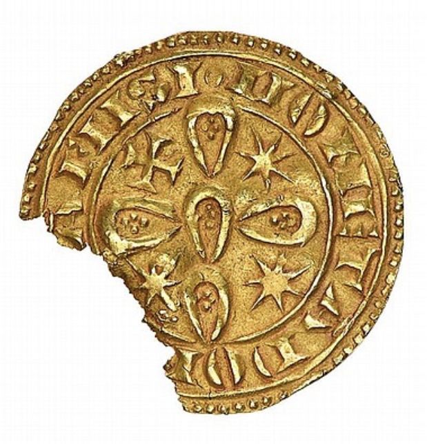Moeda Ouro Morabitino - D. Afonso II peça colecção mais alta raridade