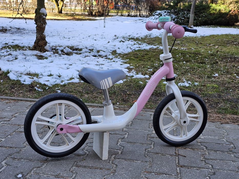 Rowerek biegowy lionelo rower różowy  + dzwonek