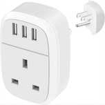 Gniazdo Elektryczne rozgałęźnik biały Z 3 PORTAMI USB