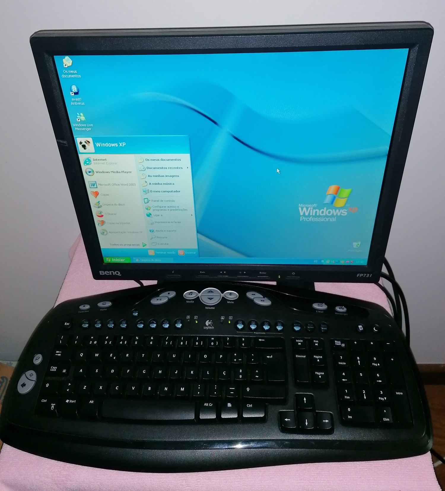 Monitor Benq FP731 + teclado Logitech Media Keyboard