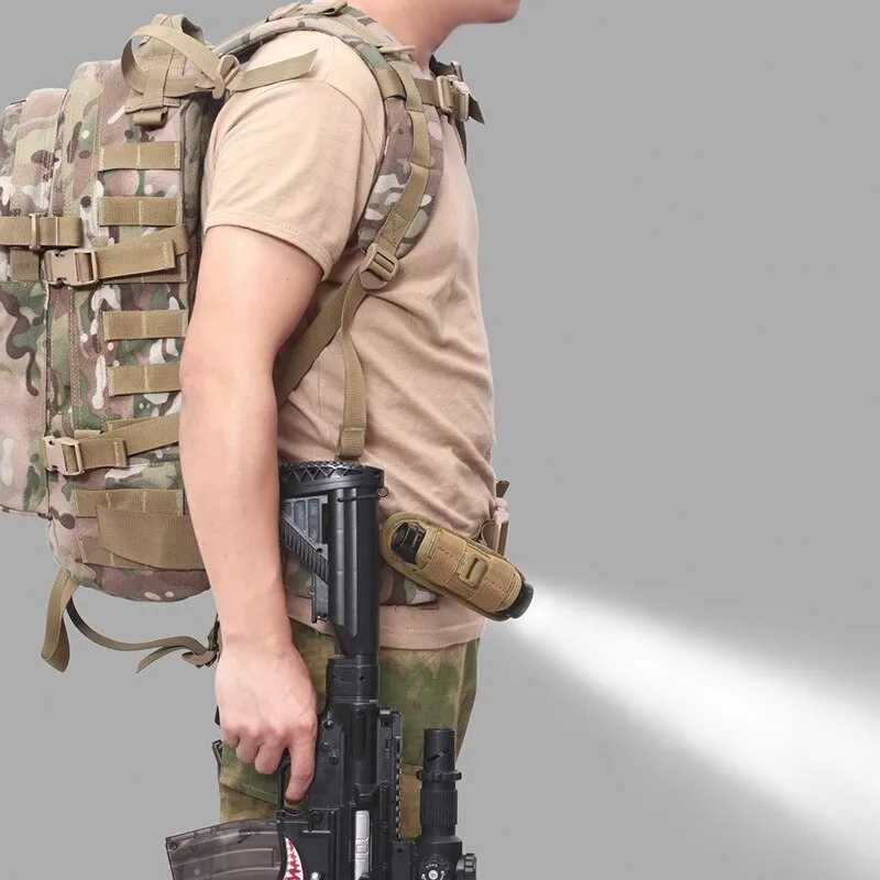 Тактическая сумка кобура для фонарика на пояс с поворотом 360 градусов
