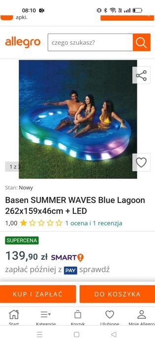 Nowy basen LED podświetleny