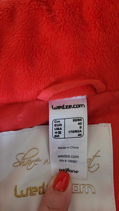 Kurtka narciarska damska roz, S decathlon