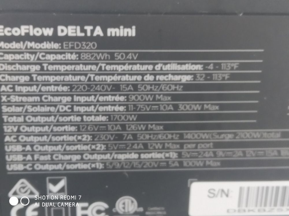 EcoFlow Delta mini, EFD320