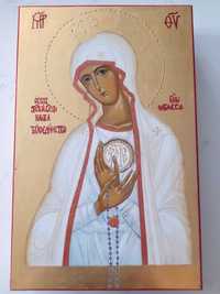 Ikona Matki Bożej Fatimskiej Ikona Matki Boskiej złoto ręcznie pisana