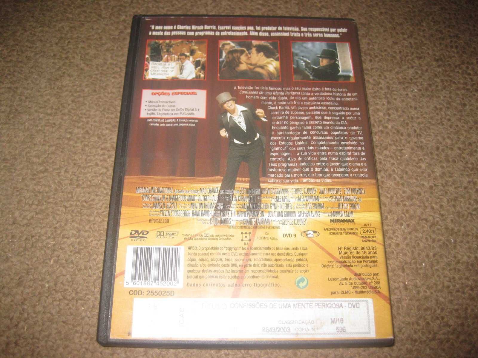 DVD "Confissões de uma Mente Perigosa" com George Clooney