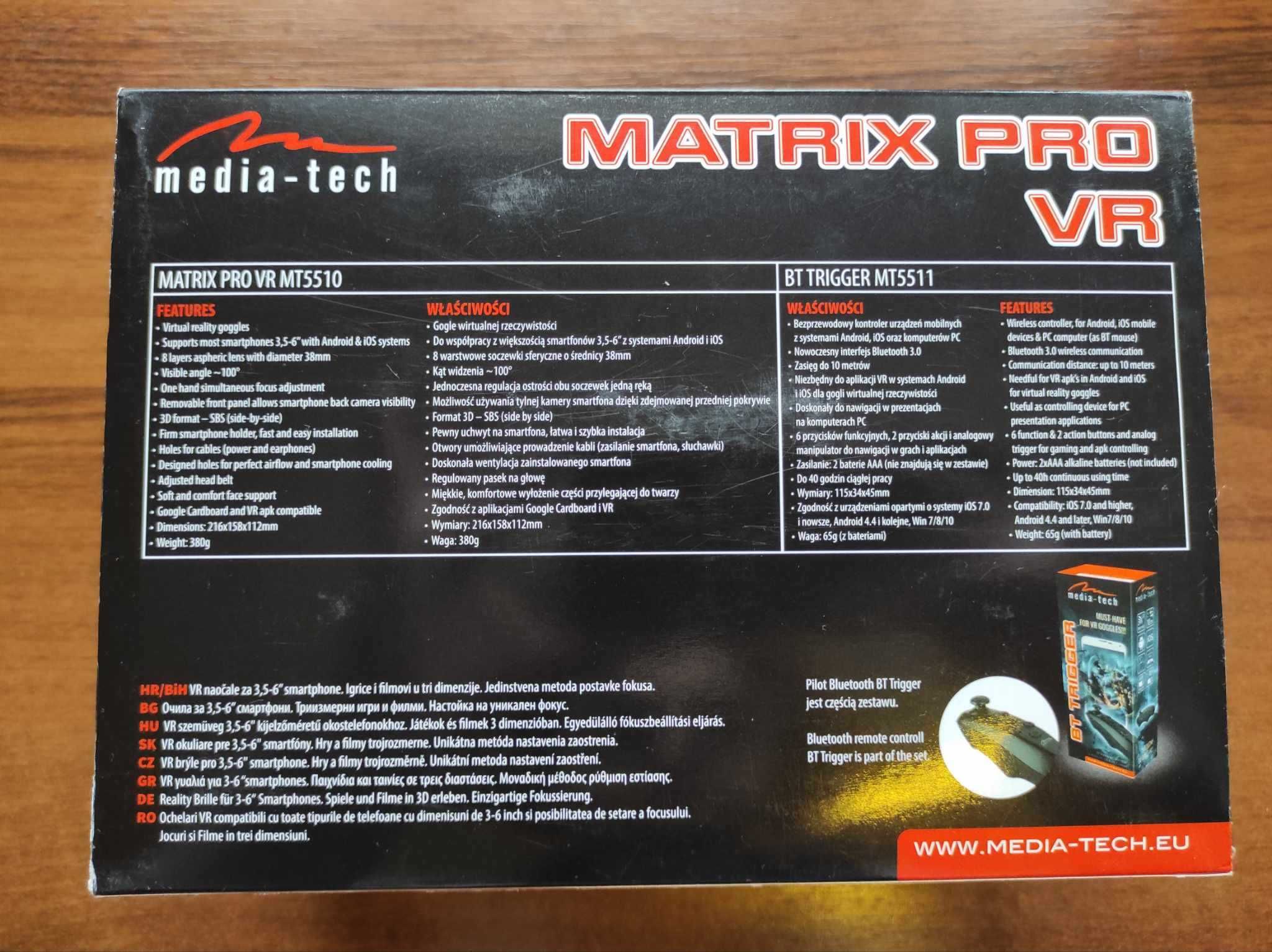 Gogle VR Media Tech Matrix Pro MT-5510 plus pilot
