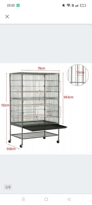 Klatka woliera duża na stojaku