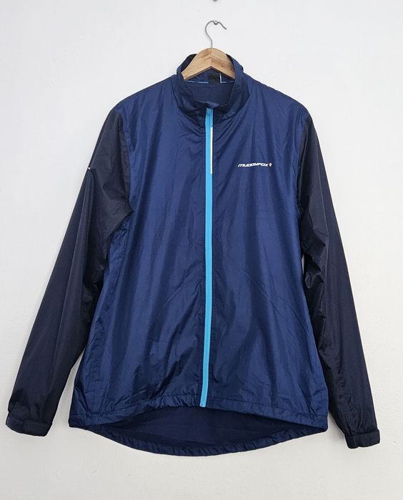 Kurtka granatowa szwedka wiatrówka nowa XXL męska Mudfyfox z kapturem