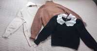 Zestaw swetrów H&M Sisley wełną kaszmir Rozmiar XS-S