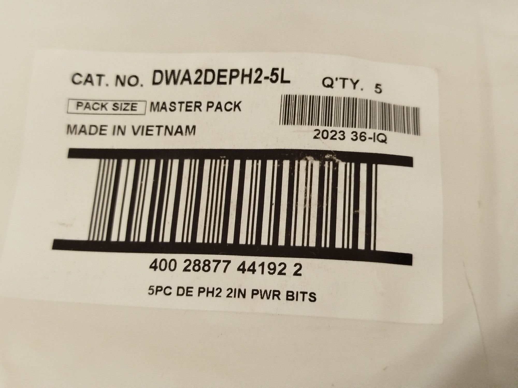 DeWalt DWA2DEPH2-5L набiр ударних біт PH2 Оригінал США