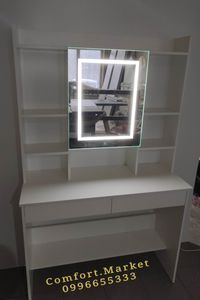 Гримерный стол визажиста с LED зеркалом, выдвижными ящиками