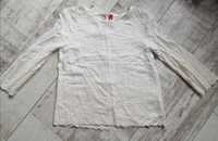Damska bluzka H&M rozmiar XS XXS kremowa z ozdobnymi wykończeniami i g
