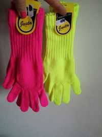 Rękawiczki zimowe nowe neon fuksja