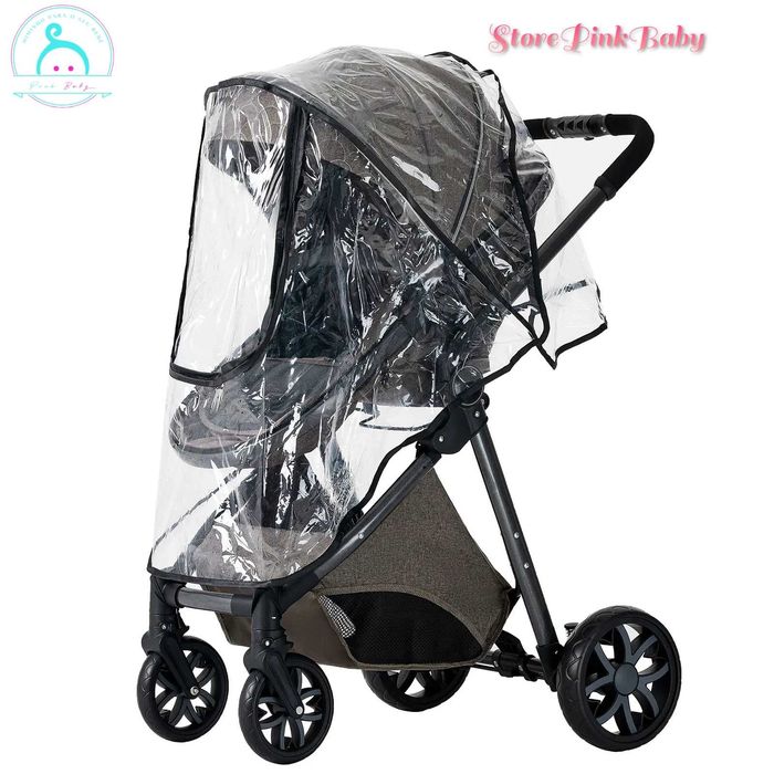 Carrinho bebé 3 em 1 PinkBaby Magic Gold - Com Base Isofix - Chocolate