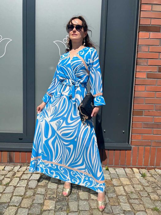 Sklep NOWA włoska szyfonowa sukienka damska wesele impreza uroczystość