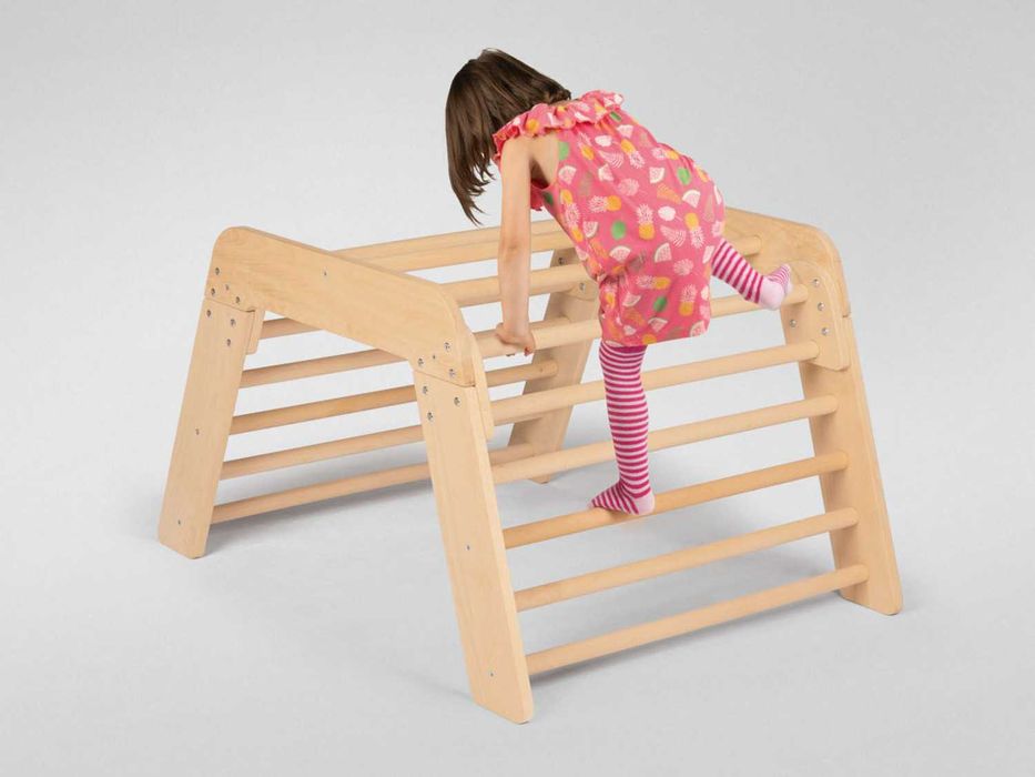 Drabinka gimnastyczna piramida domek 2w1 dla dzieci plac tor DREWNO