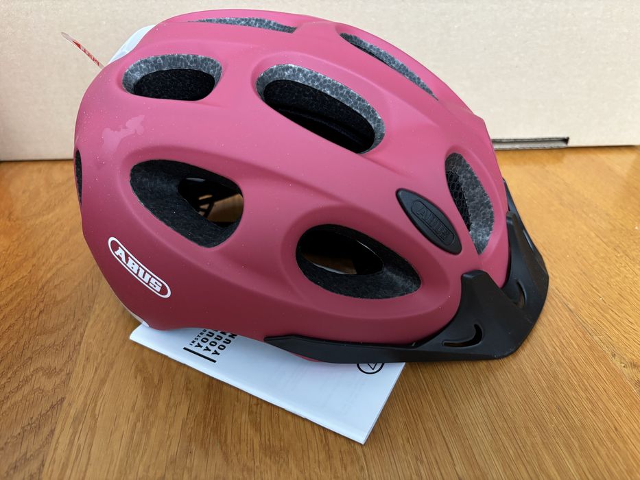 Kask rowerowy Abus Youn-I ACE (52-57 cm) z lampką, czerwony