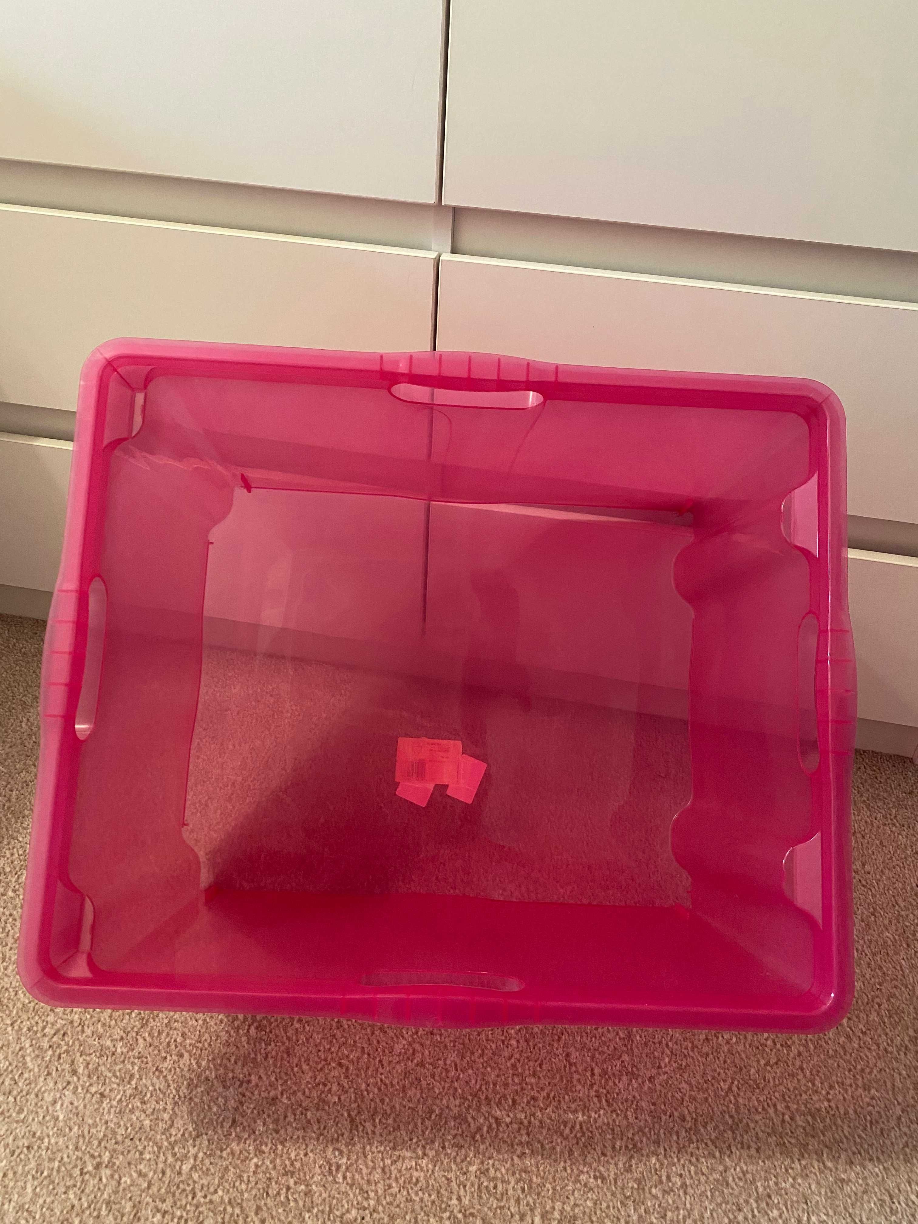Розовый ящик пластиковый для игрушек на 44 л размер 260x520x430 мм