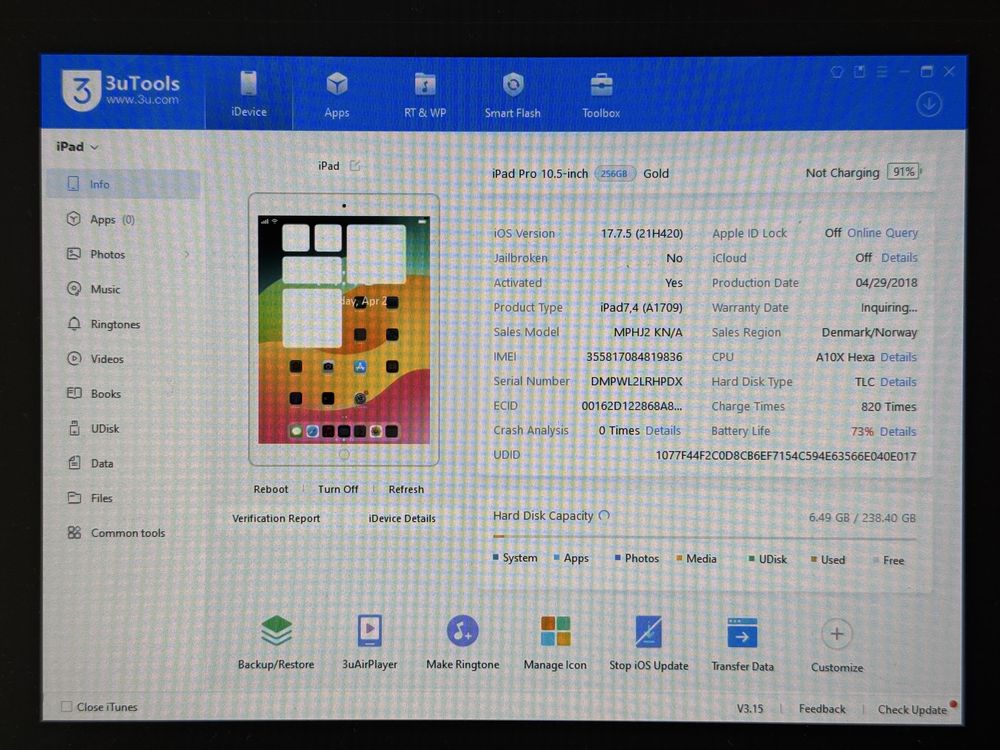 iPad Pro 10.5 (A1709) - 256GB - Cellular (LTE) - faktura VAT 23%