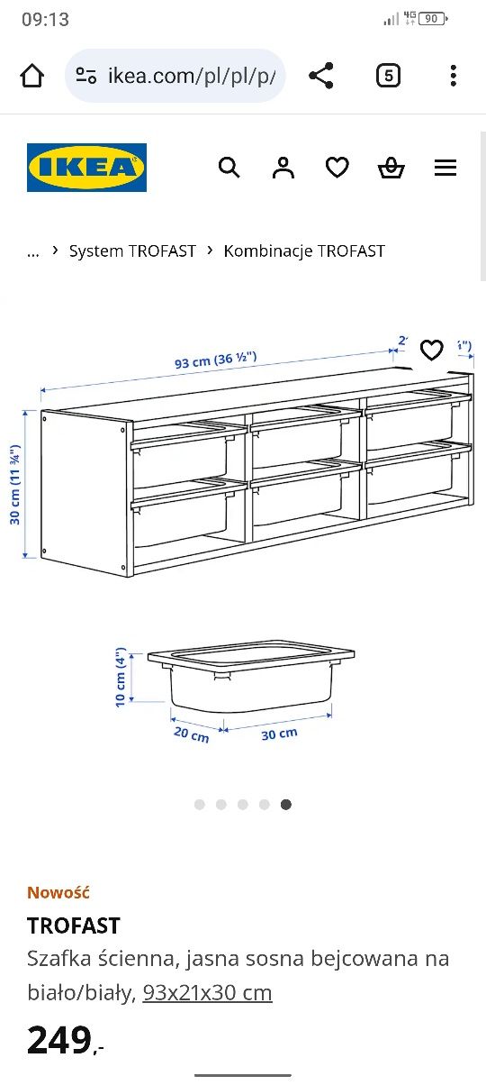 Szafka ścienna Ikea trofast