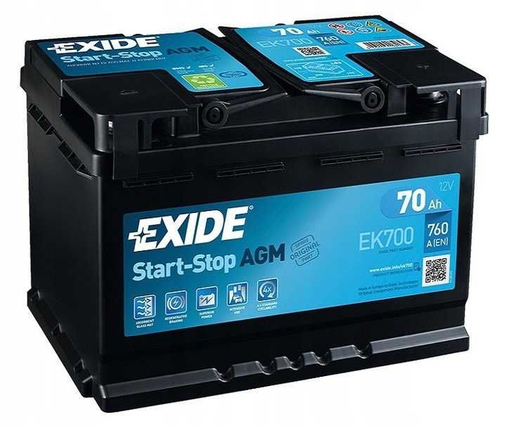 Akumulator EXIDE START-STOP AGM 70AH 760A EK700