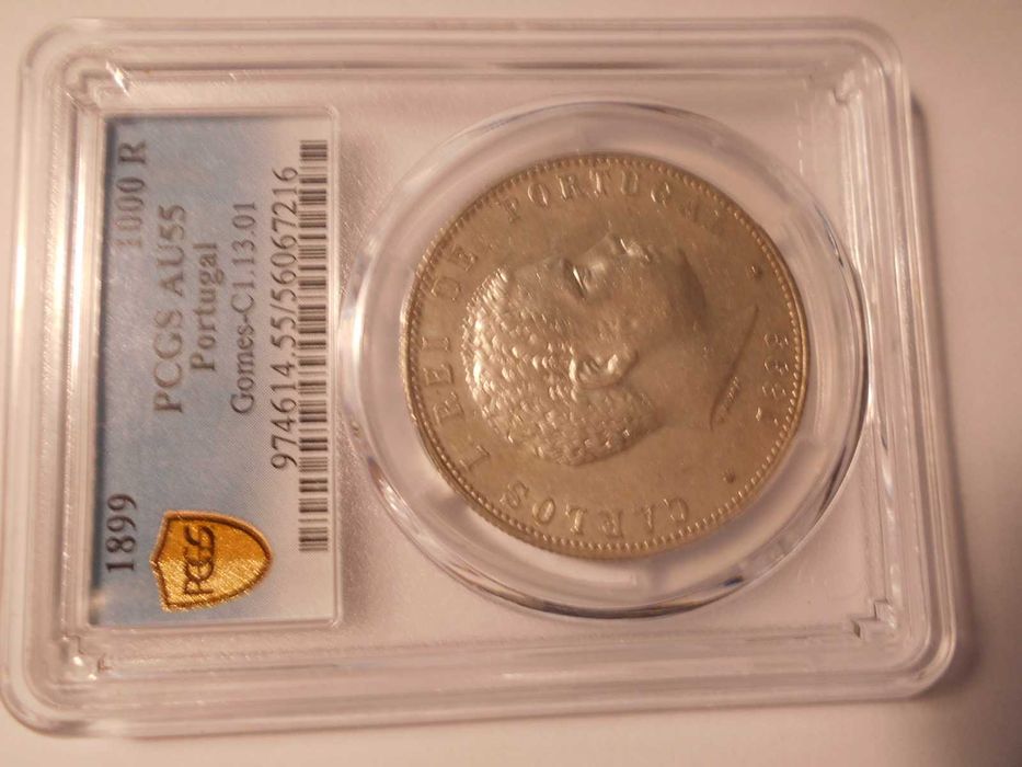 Moeda de Prata certificada. D. Carlos I - 1,000 Reis.