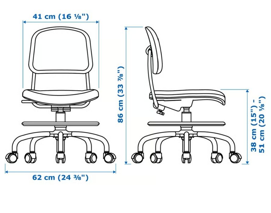 Krzesło dziecięce biurowe Vimund Ikea