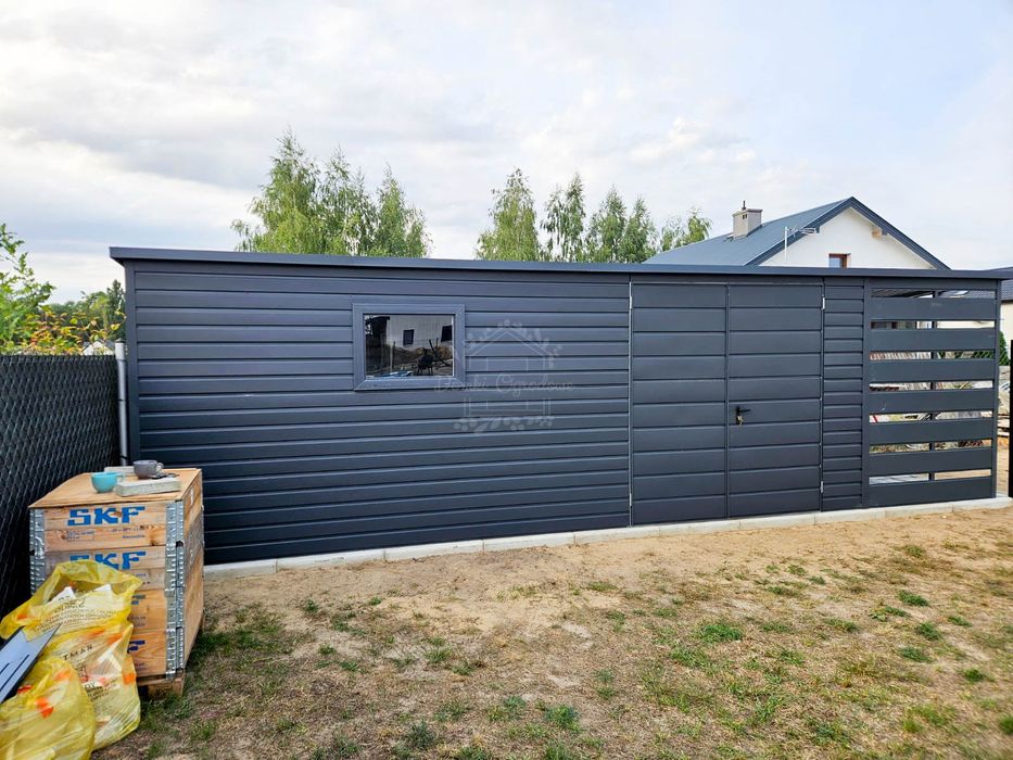 Domek Ogrodowy 6,5x2,5m wiata 1,5x2,5m  ID720