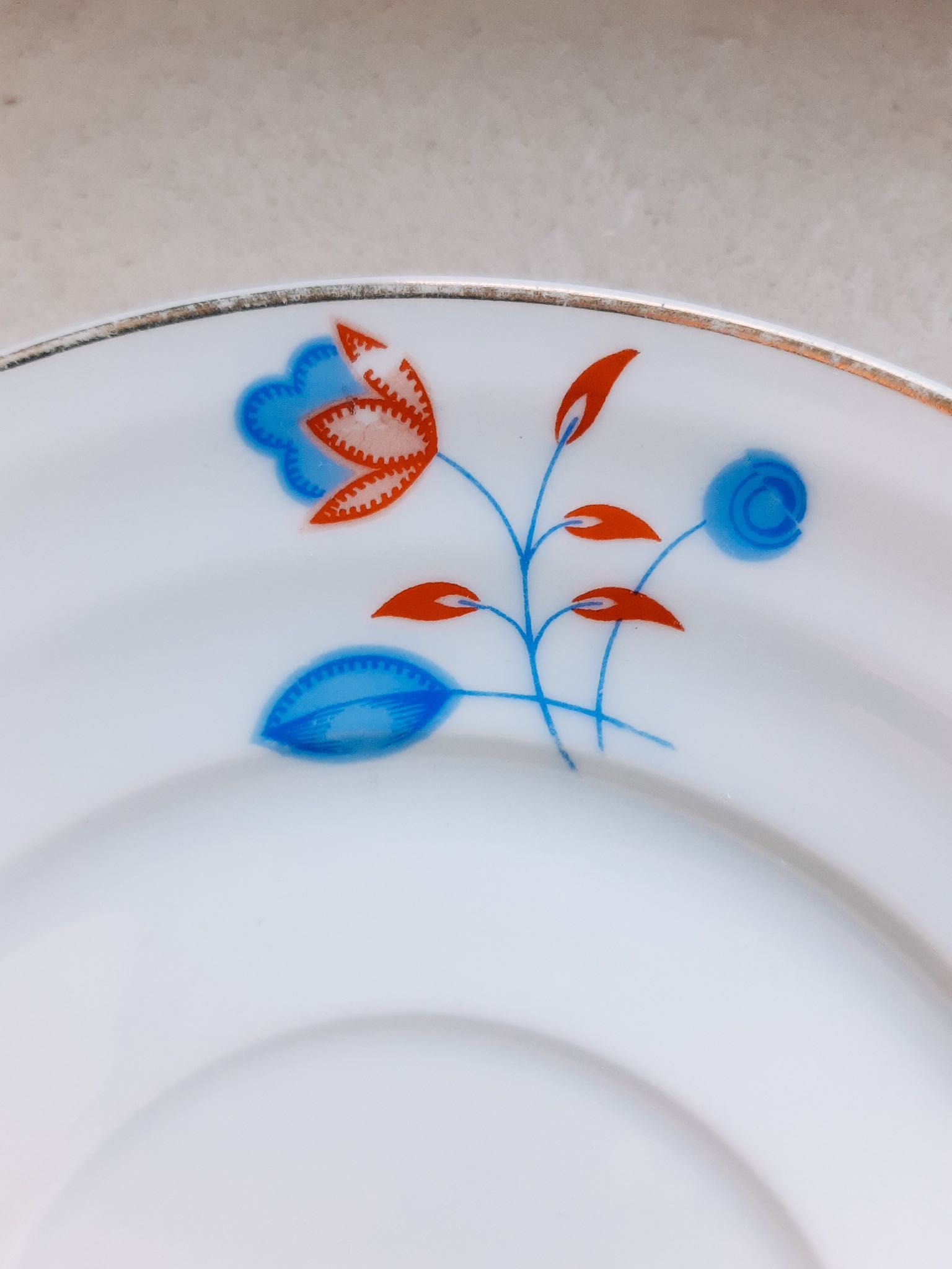 Komplet talerzy porcelana Ćmielów Art Deco fason Bałtyk