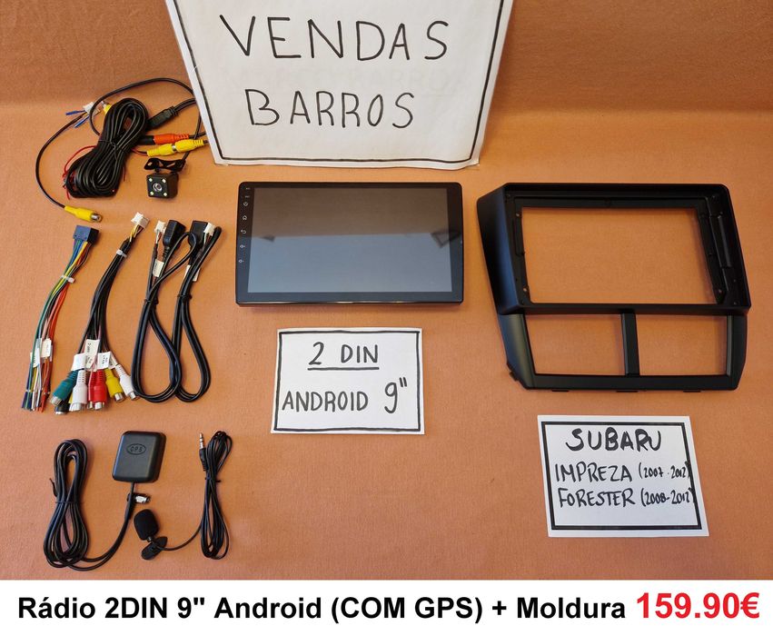 Rádio 2DIN 9" • SUBARU • Impreza • WRX • Forester • Outback • Android