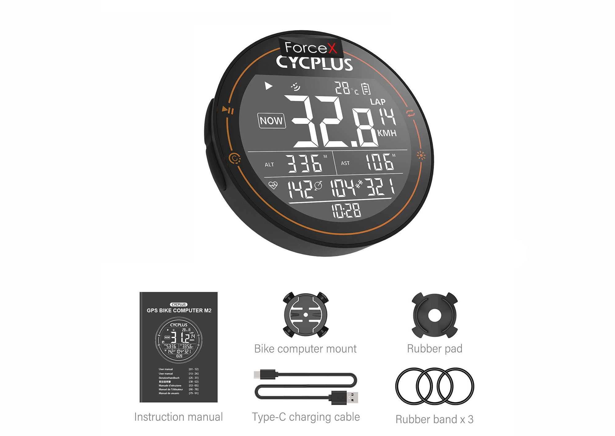 Велокомпьютер GPS Cycplus M2, с подсветкой (Гарантия)